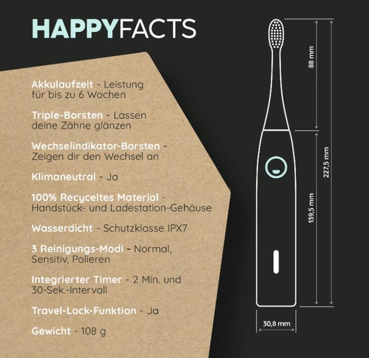 Produktbild happybrush Happy Brush Eco Vibe 3 (Schallzahnbürste)