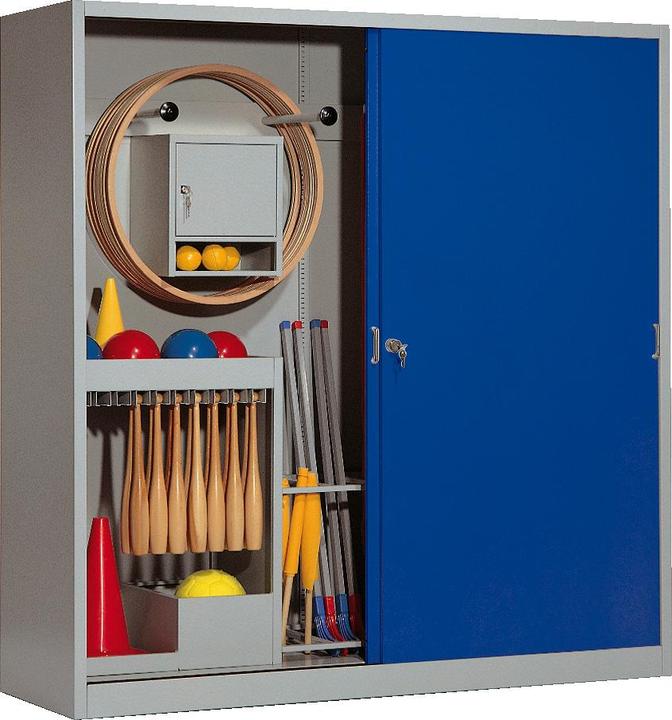 Produktbild C+P Sportgeräteschrank (HxBxT: 195x190x60 cm, mit Vollblech-Schiebetüren, Typ 5)