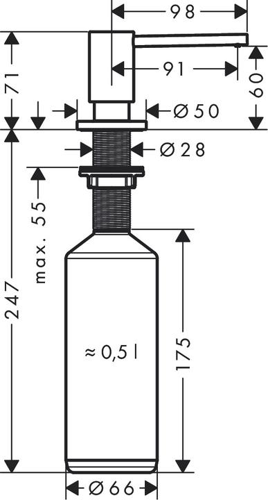 Produktbild hansgrohe A41 Spülmittel-/ Lotionspender