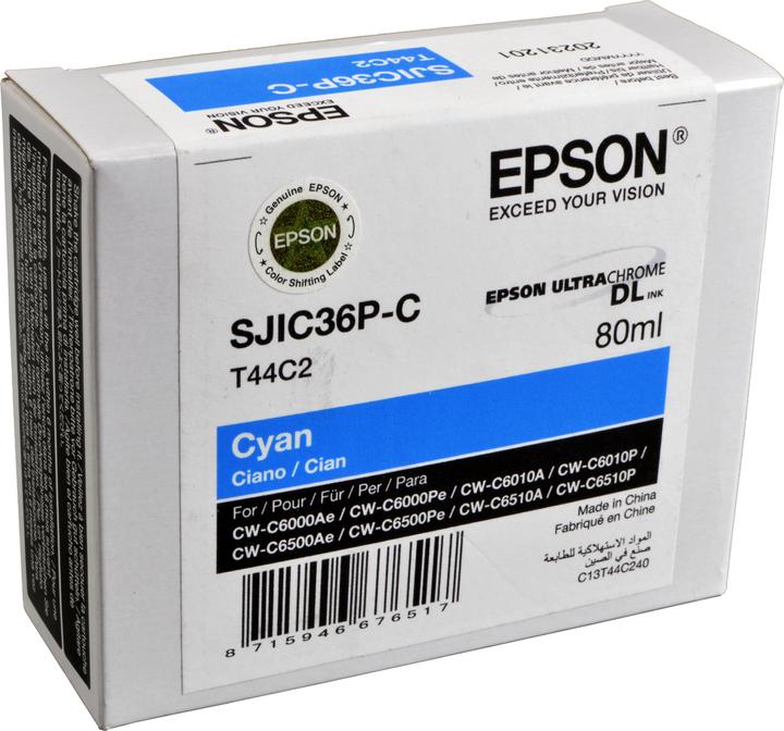 Actual product image Epson SJIC36P(C) - 80 ml - cyan - original - ink cartridge (C)