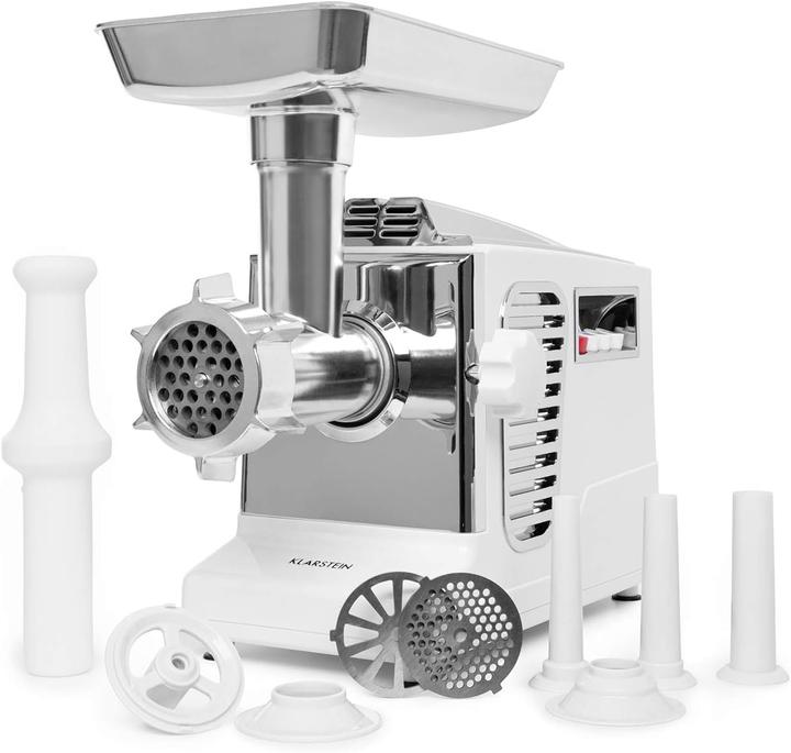 Produktbild Klarstein Kraftprotz elektrischer Fleischwolf Weiss Silberfarben