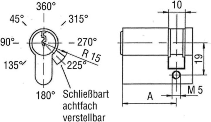 Actual product image BKS Profile half cylinder 8900 31/10 mm Number of keys: 3 keyed alike (Profile cylinder)