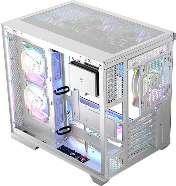 Produktbild Modecom Obudowa Volcano Panorama Apex ARGB 7F biała (AT-PANORAMA-7F-ARGB-20-000000-0002) (mATX, ITX, ATX)
