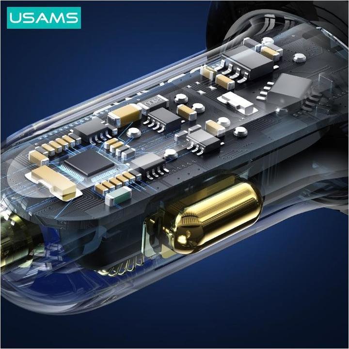 Produktbild Usams Ład. sam. 1xUSB-C 2xUSB-A 125W Fast Charge transparent black CC158CC01 (US-CC158)