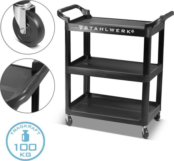 Produktbild Stahlwerk Werkzeugwagen TC-92 ST mit 100 kg Tragkraft Werkstattwagen Rollwagen (1 x)