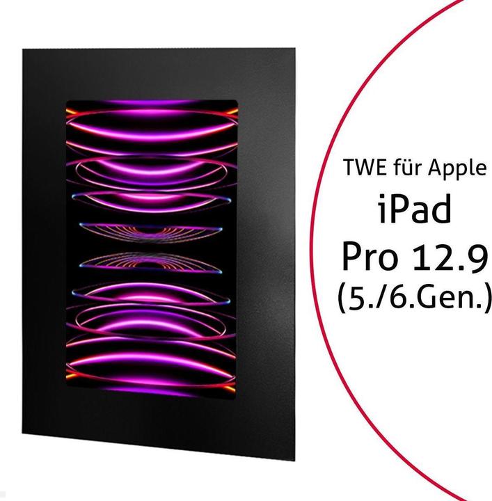 Produktbild TabLines TWE098B Tablet Wandeinbau für Apple iPad Pro 12.9 (5./6. Gen.), schwarz