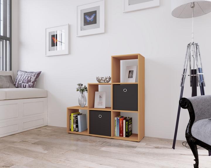 Produktbild VCM Holz Stand Treppenregal 6 Fächer Nitas (108 x 29 x 105 cm)