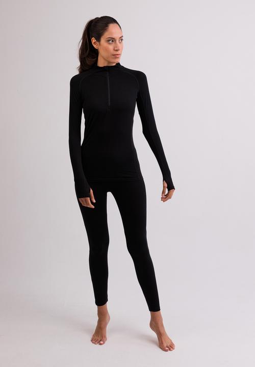 Immagine prodotto Cash-Mere High Performance Kaschmir Sportwäsche Langarm-Shirt mit Stehkragen und Half-Zip (XL)