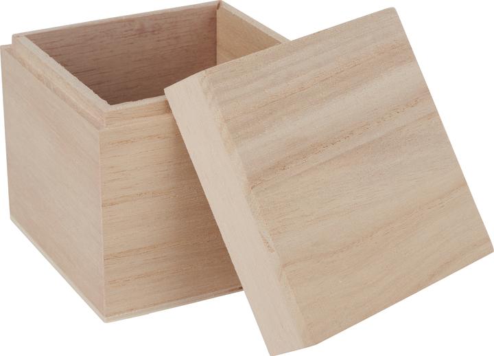 Actual product image VBS Wooden box "Cube", raw wood, approx. 8 x 8 x 8 cm, 5 pieces (8 x 8 x 8 cm)