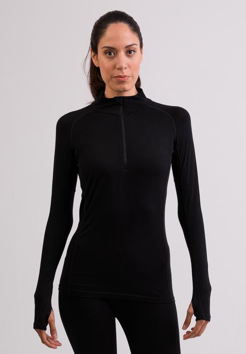 Cash-Mere High Performance Kaschmir Sportwäsche Langarm-Shirt mit Stehkragen und Half-Zip