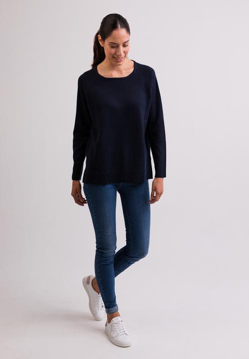 Immagine prodotto Cash-Mere Kaschmir Rundhals Pullover mit Seitenschlitzen (S)