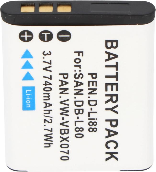 Actual product image Sanyo Akku DB-L80, DMX-CG10, VPC-CG10, VPC-X1200 (Camera battery)