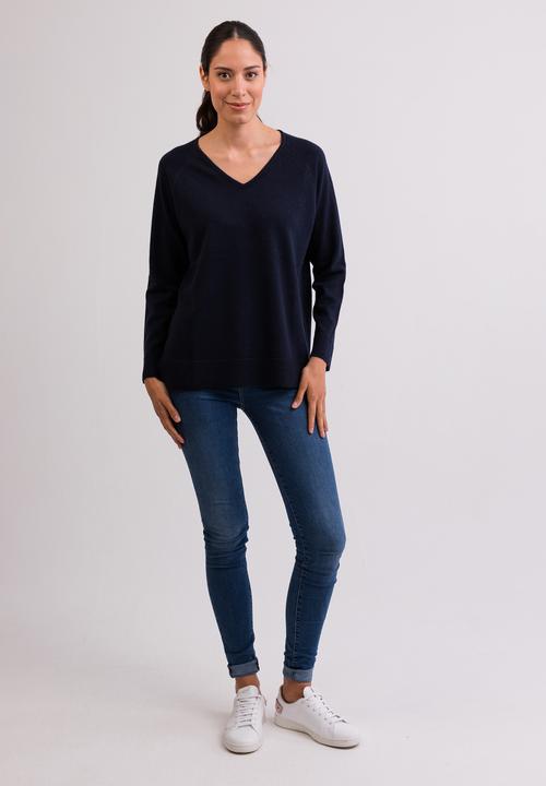 Produktbild Cash-Mere Kaschmir V-Ausschnitt Pullover mit Seitenschlitzen (XS, XXL)