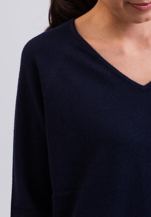 Produktbild Cash-Mere Kaschmir V-Ausschnitt Pullover mit Seitenschlitzen (XS, XXL)