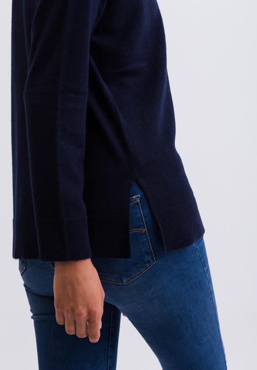 Produktbild Cash-Mere Kaschmir V-Ausschnitt Pullover mit Seitenschlitzen (XS, XXL)