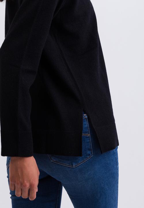 Immagine prodotto Cash-Mere Kaschmir Rundhals Pullover mit Seitenschlitzen (M)