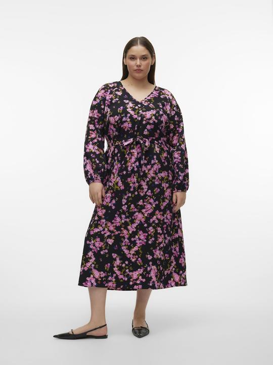 Produktbild Vero Moda Normal geschnitten Rundhals Curve Nicht verstellbare Bündchen Langes Kleid Kleid (52)