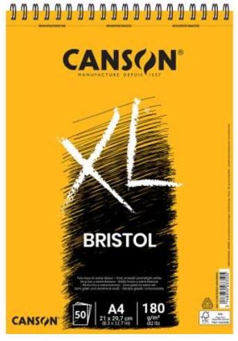 Immagine prodotto Canson Blocco da disegno e studio XL Bristol, DIN A3 50 fogli, 180 g/m², con retro molto robusto (A3, Nessuna rilegatura)