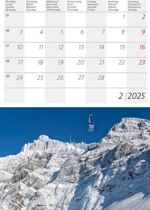 Image du produit Petit calendrier suisse 2025 (22 x 15 cm, Couverture rigide, Allemand)