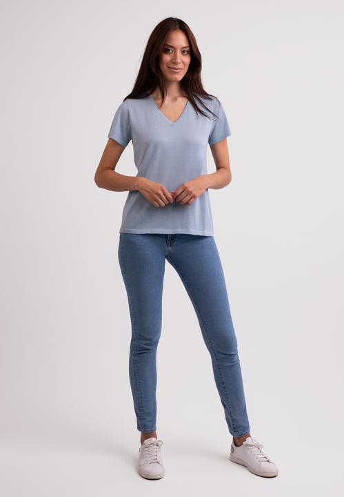 Actual product image Cash-Mere Kaschmir T-Shirt mit V-Ausschnitt (L)