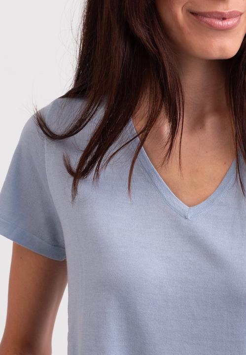 Actual product image Cash-Mere Kaschmir T-Shirt mit V-Ausschnitt (L)