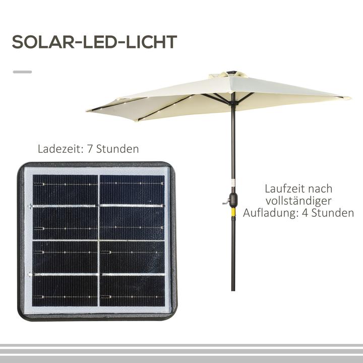 Actual product image Outsunny Patio umbrella with solar panel and LED (1.35 m)