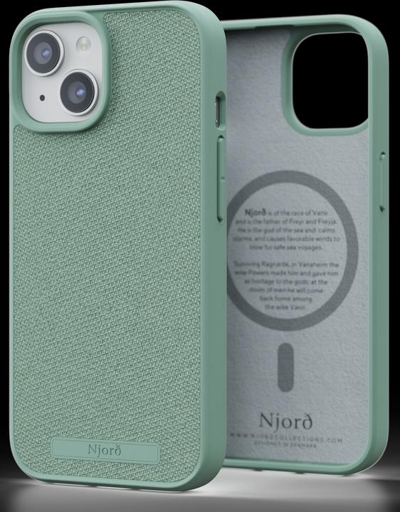 Image du produit Njord Étui rigide en tissu MagSafe Turquoise (Apple iPhone 15, Apple iPhone 13, Apple iPhone 14)