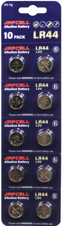Actual product image Japcell Alkaline LR44/A76 button cell batteries (10 pcs., LR44)