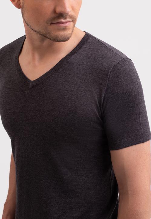 Actual product image Cash-Mere Kaschmir T-Shirt mit V-Ausschnitt (M)