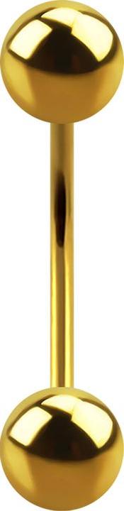 Actual product image Star Piercing Micro Banane vergoldet mit zwei Kugeln (without brass, Titanium G23)