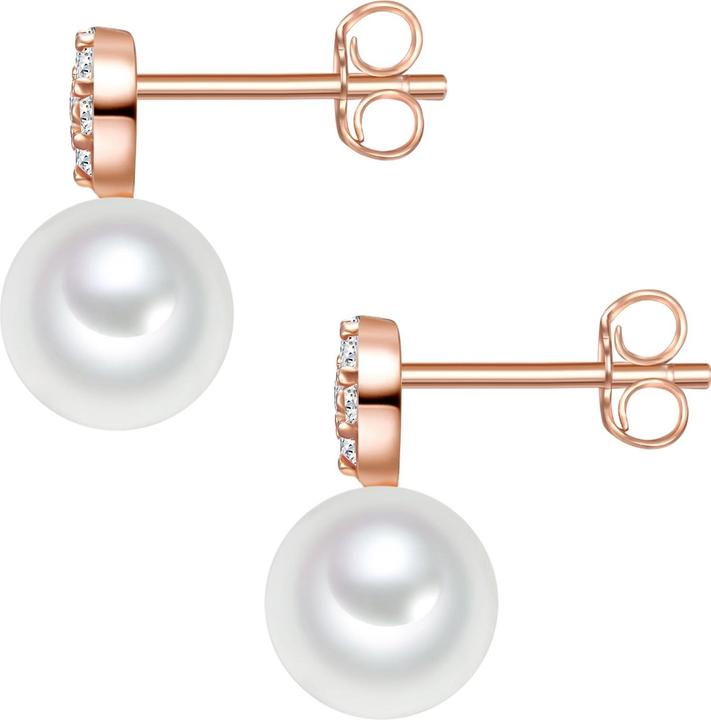 Produktbild Valero Pearls Damen Sterling Silber Zirkonia Süsswasser-Zuchtperle roségold - 32338 (Perle, 925er Silber)