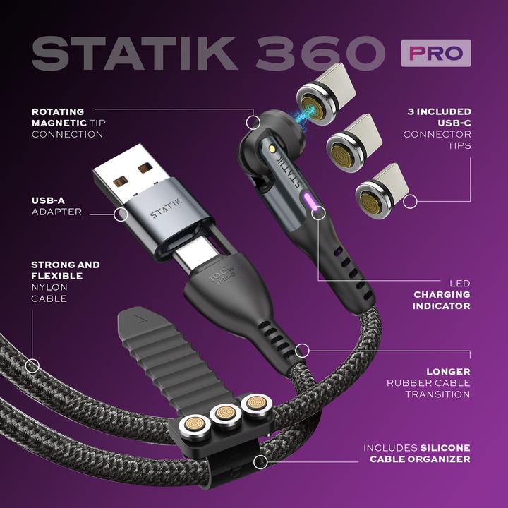 Produktbild Statik 360 PRO - USB-C Kabel (2 m, USB 2.0, 100 W)