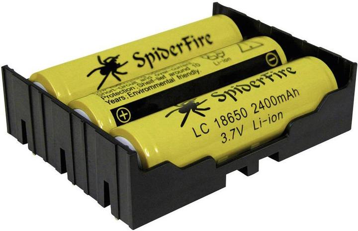 Actual product image Memory Protection Devices MPD BK-18650-PC6 Battery Holder 3x 18650 Through Mount THT (L x W x H) 77.7