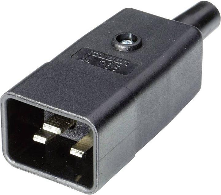 Produktbild Kaiser 765/sw/C Kaltgeräte-Steckverbinder 765 Stecker, gerade Gesamtpolzahl: 2 +