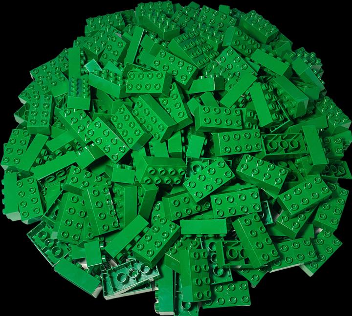 Actual product image LEGO Duplo 2x4 Bricks Green - 40 pieces - Basic Building Blocks Green 3011 NEW (3011)