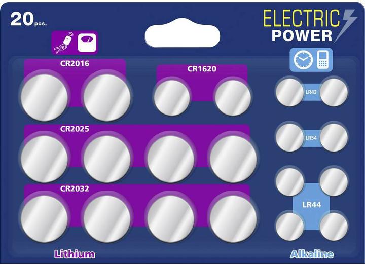 Image du produit Varta Énergie électrique (20 pcs, LR43, AG10, CR1620, CR2016, CR2025, CR2032)