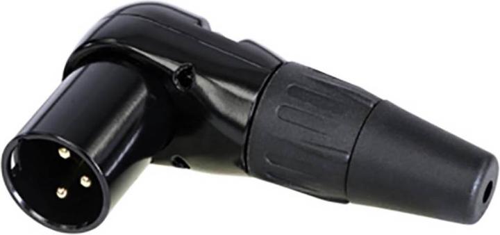 Produktbild Rean 3-polige Winkelkabelstecker, verchromtes Gehäuse, Gold beschichtete Kontakte