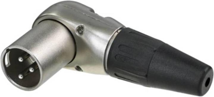 Produktbild Rean 3-polige Winkelkabelstecker, verchromtes Gehäuse, Gold beschichtete Kontakte