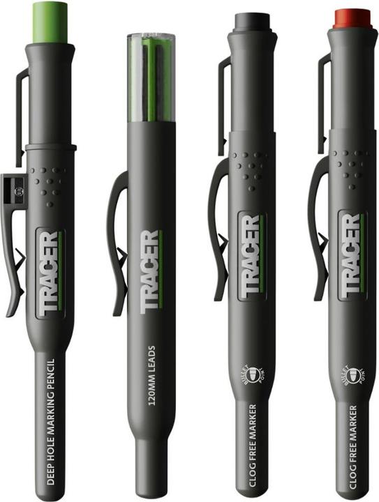 Image du produit Tracer AMK4 AMK 4 Marking Kit - Deep Hole Pencil, ALH1 Ersatzstifte und 2 Marker mit Holster (Multicolore)