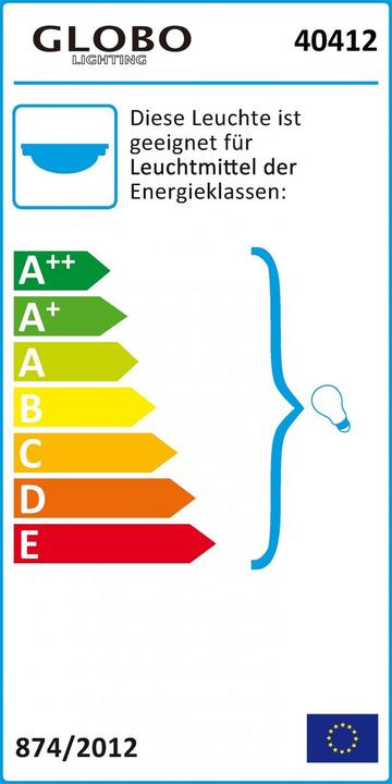 Energie-Label Globo Deckenleuchte Ayana (E27)