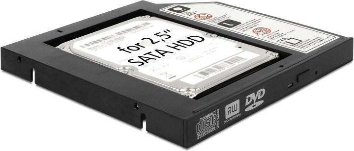 Produktbild Delock DVD-Schacht Adapter für 2.5 SATA SSD für 2.5 SATA HDD&SSD