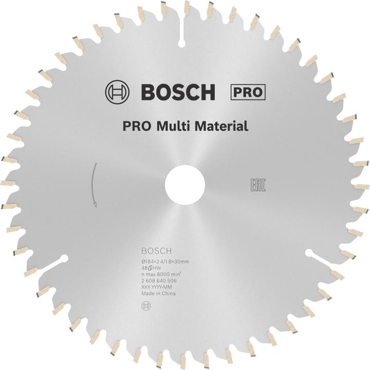 Actual product image Bosch Professional Zubehör PRO Multi Material circular saw blade, 184 x 2.4 x 30 mm