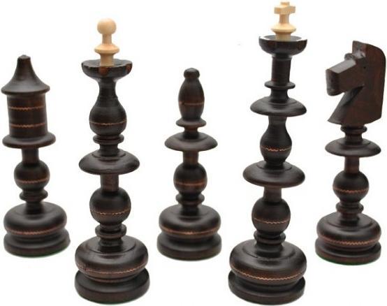 Actual product image Holzecke Chessboard and chess pieces with copper inlays