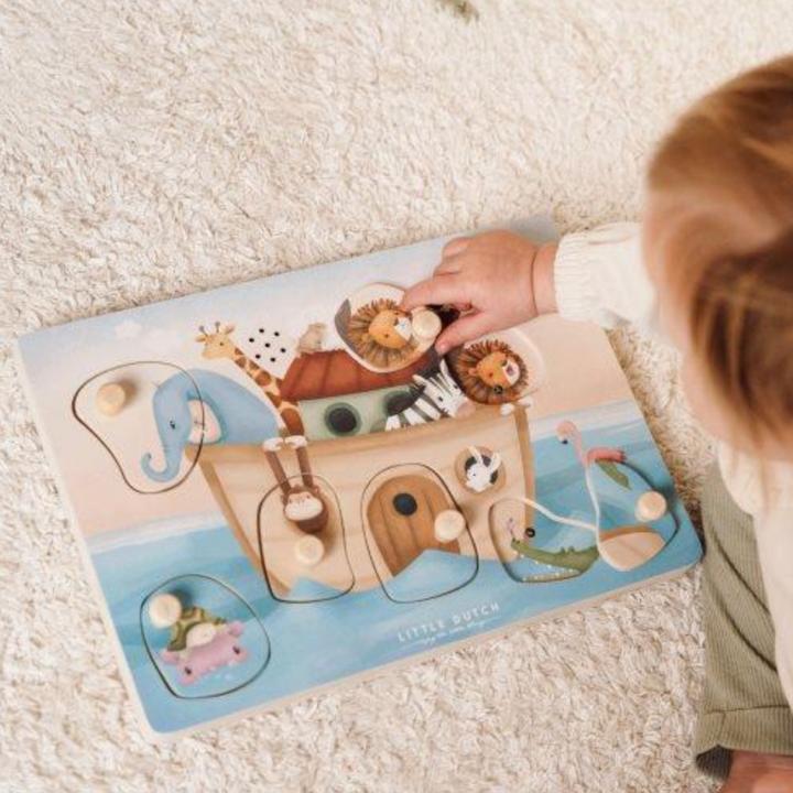 Image du produit Little Dutch Puzzle de préhension sonore Arche de Noé (7 pièces)