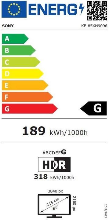 Energie-Label Sony FWD-85X90H (85", LED, UHD)