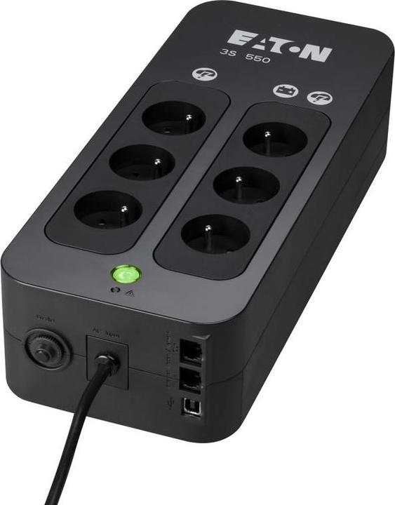 Produktbild Eaton 3S550F Unterbrechungsfreie Stromversorgung (USV) Standby (Offline) 550 VA 6 AC-Ausgänge (550 VA, 330 W, Standby USV)