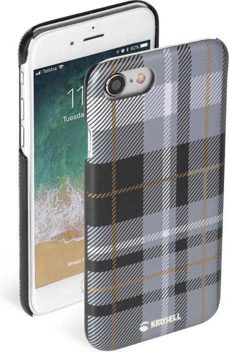 Krusell Coque limitée Apple iPhone 8/7 plaid gris foncé (Apple iPhone 8)