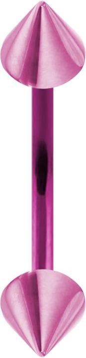 Star Piercing Micro Banane pink mit zwei Cones (Chirurgenstahl 316L, ohne Messing)