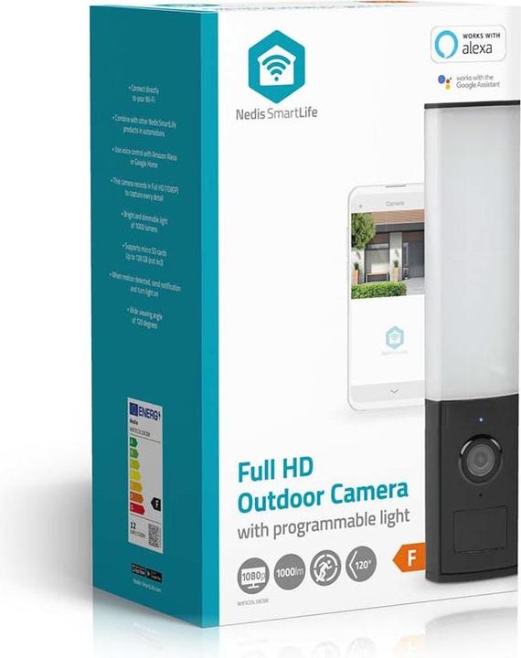 Immagine prodotto Nedis SmartLife Telecamera da esterno | Wi-Fi | Luce ambientale | Full HD 1080p | IP65 | Archiviazione (1920 x 1080 Pixels)