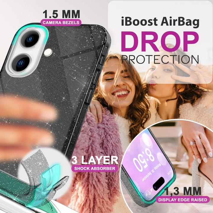Produktbild Nalia Glitzer Hybrid Hülle (Apple iPhone 16)